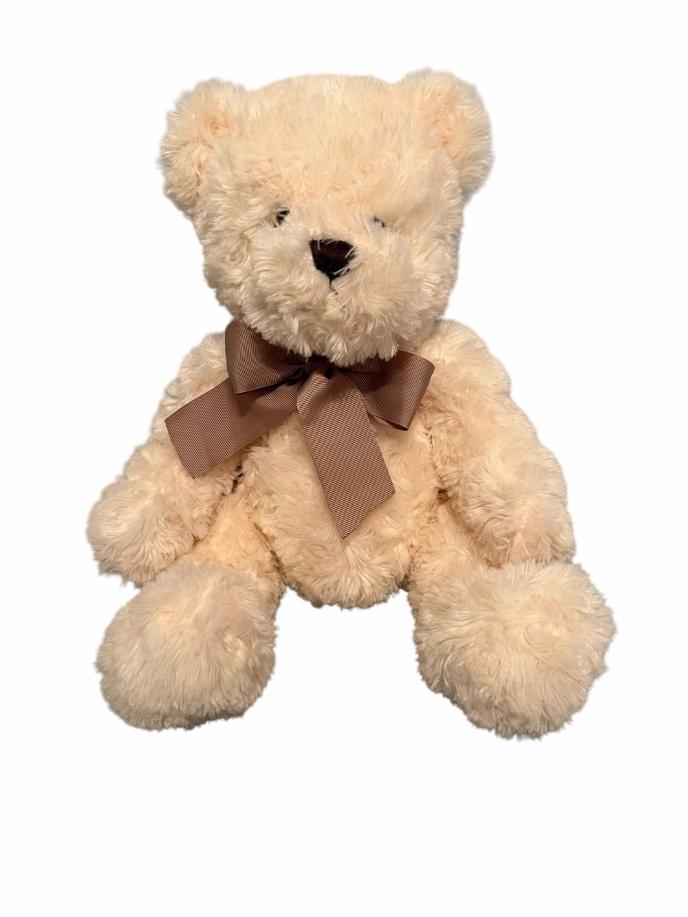 2016 Best Made Toys Plush Cream Teddy Bear with Brown Bow 12.5”